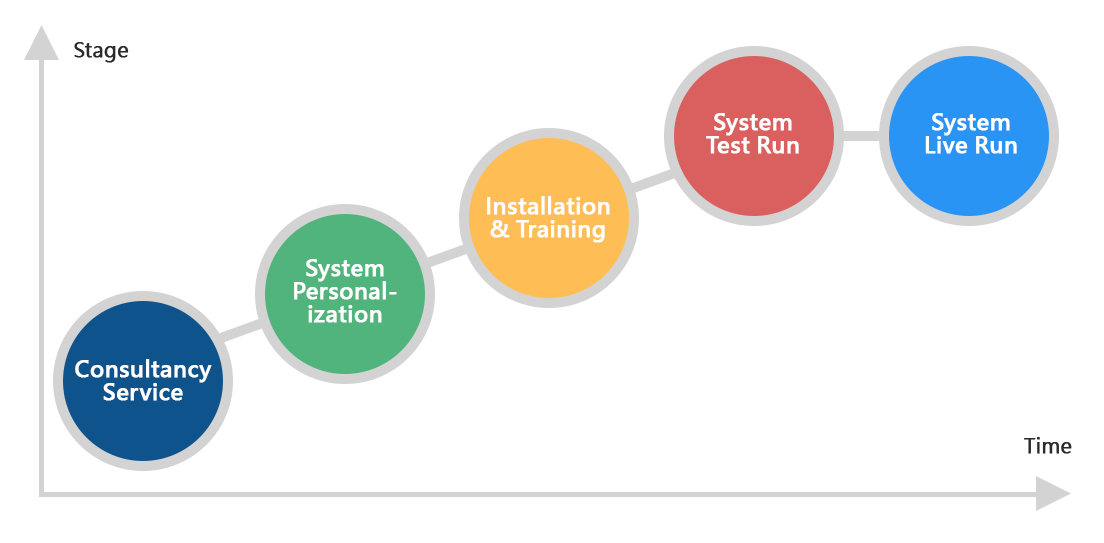 System Development Life Cycle (SDLC), including on-site consulting services, system customization, system installation and training, system testing, and official system deployment.